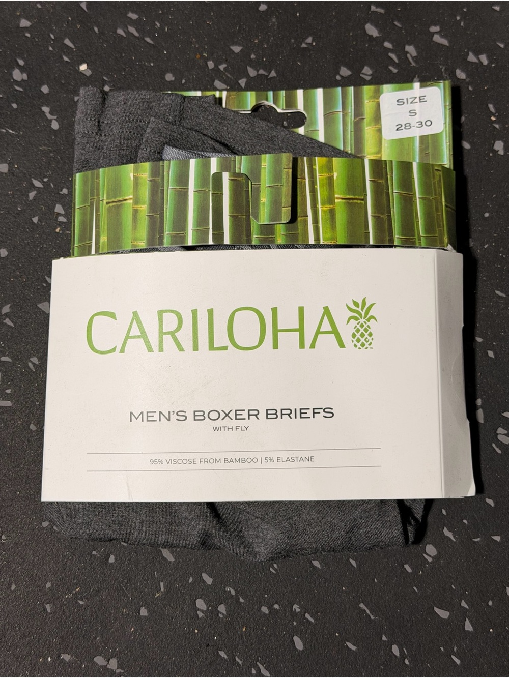 Cariloha Men's Boxer Briefs - Charcoal Gray, Size S